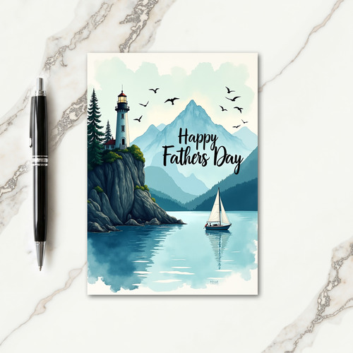 Coastal Fathers Day Scene Card