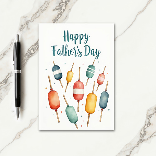 Coastal Fathers Day Watercolor Card