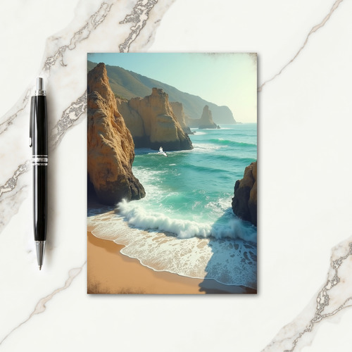 Coastal Fathers Day Wave Art Card