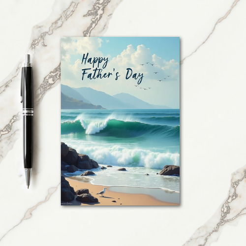 Coastal Fathers Day Wave Card