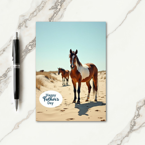 Coastal Horses Fathers Day Card