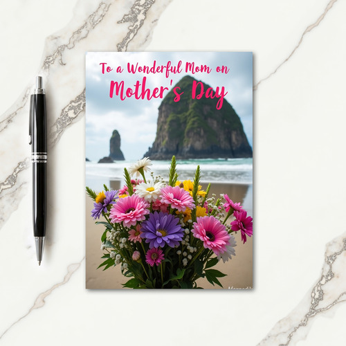 Coastal Mothers Day Flowers Card
