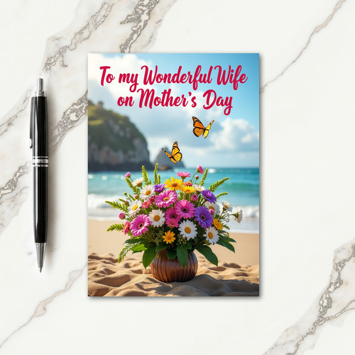 Coastal Mothers Day Wife Card