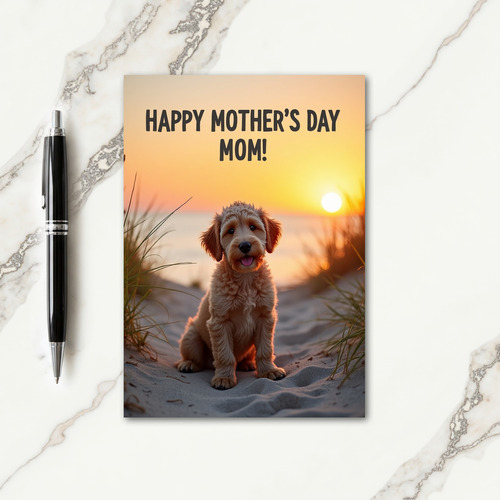 Coastal Puppy Mothers Day Card