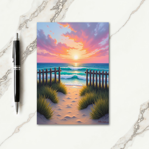 Coastal Sunset Birthday Card