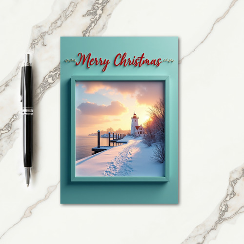 Coastal Winter Glow Christmas Card