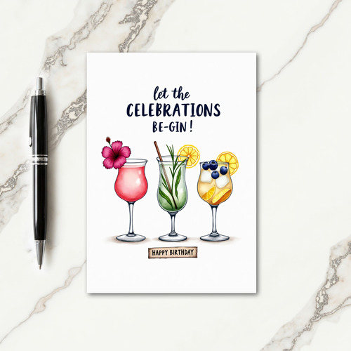 Cocktail Party Birthday Card