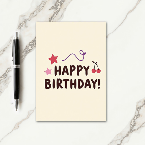 Cocoa Beige Birthday Card