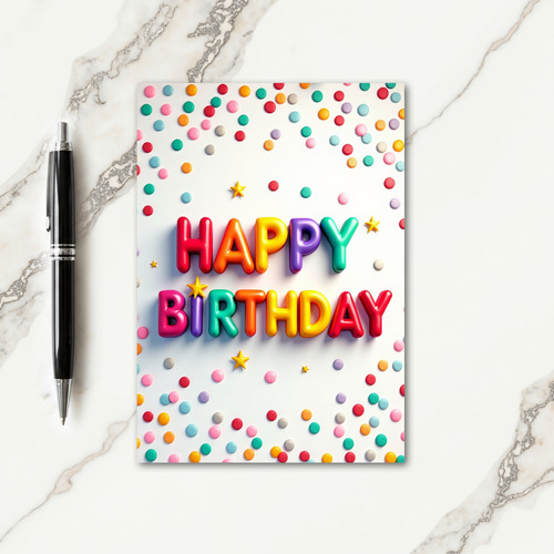 Colorful 3D Birthday Card