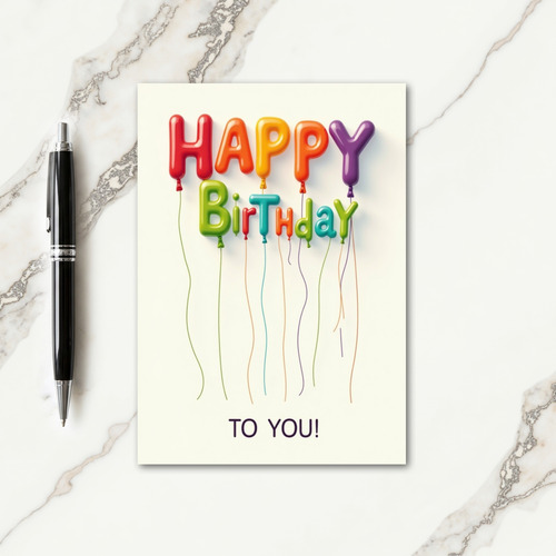 Colorful 3D Letters Card