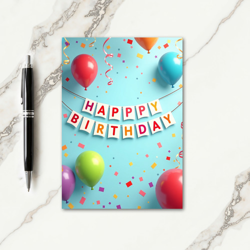 Colorful Balloon Birthday Card