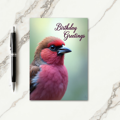 Colorful Bird Art Birthday Card