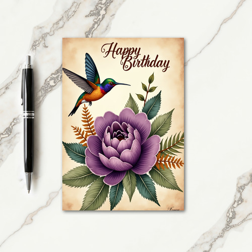 Colorful Bird Birthday Card