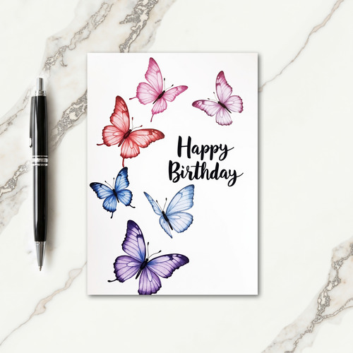 Colorful Birthday Butterfly Card
