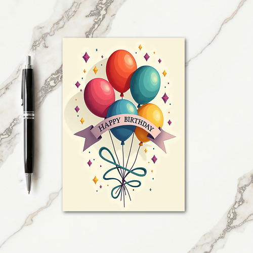 Colorful Birthday Ribbon Card