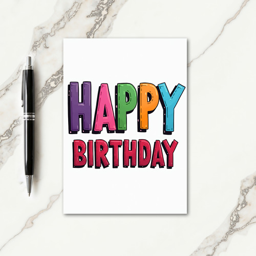 Colorful Birthday Text Card