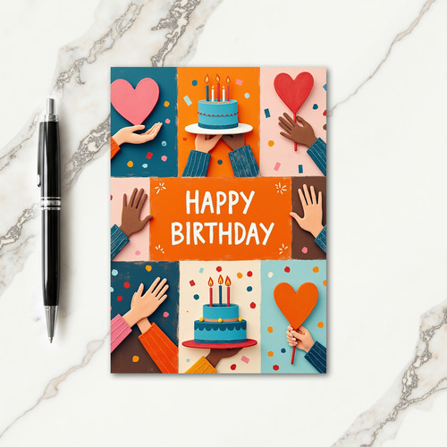 Colorful Block Art Birthday Card