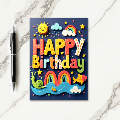 Colorful Block Birthday Card