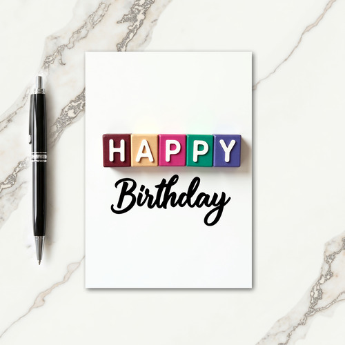 Colorful Blocks Birthday Card
