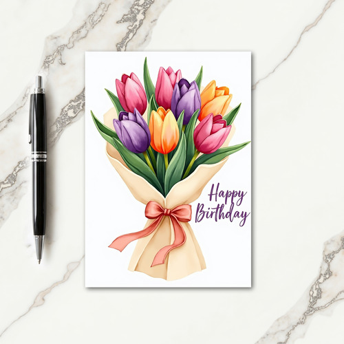 Colorful Bloom Birthday Card