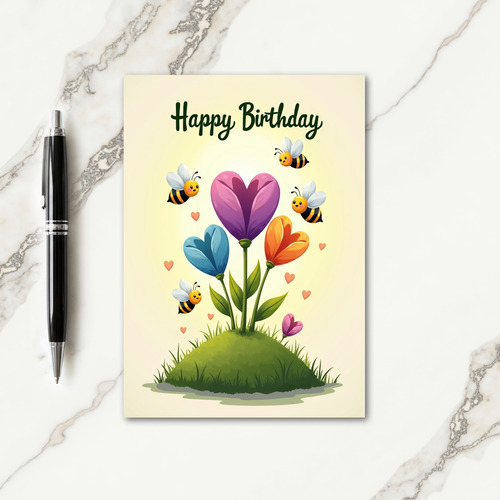 Colorful Blooms Birthday Card