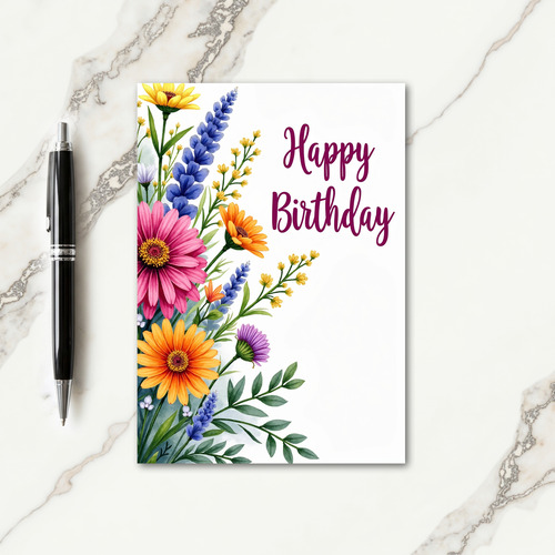 Colorful Blossom Birthday Card