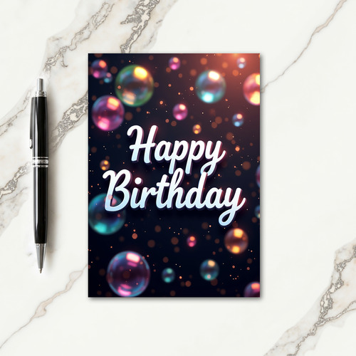 Colorful Bubbles Birthday Card
