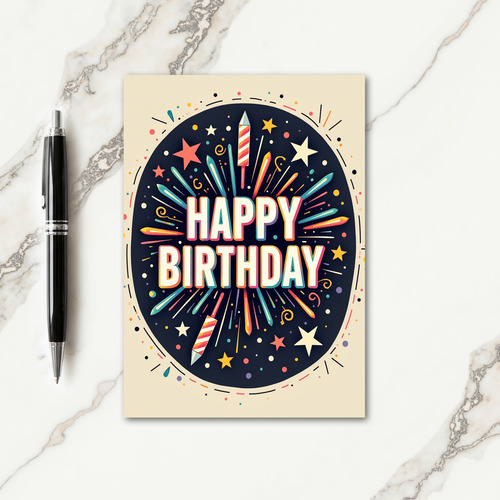 Colorful Burst Birthday Card