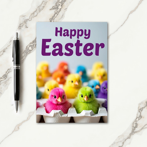 Colorful Chicks Greeting Card