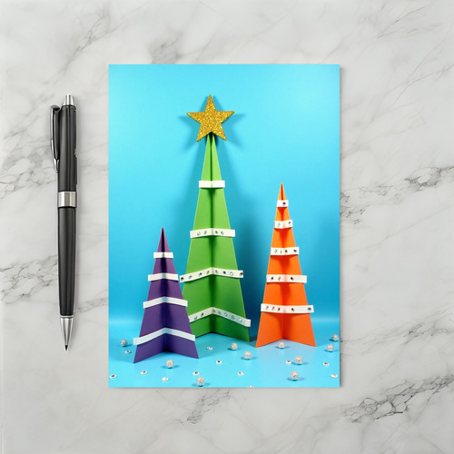 Colorful Christmas Trees Card