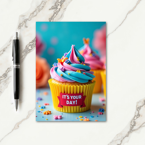 Colorful Cupcake Birthday Card