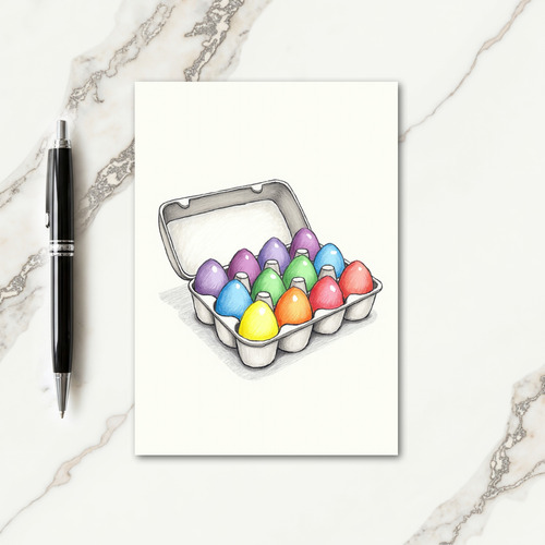 Colorful Eggs Carton Art Card
