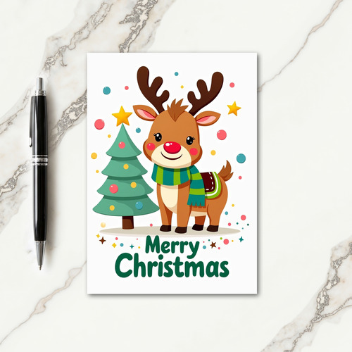 Colorful Evergreen Tree Card