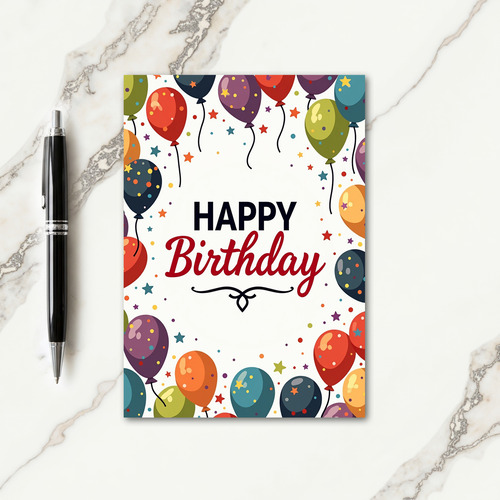 Colorful Festive Birthday Card