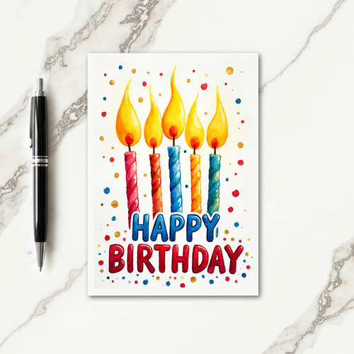 Colorful Flame Birthday Card