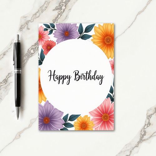 Colorful Framed Birthday Card