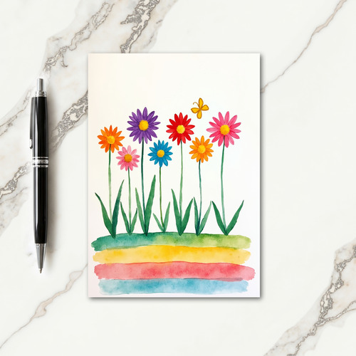 Colorful Garden Birthday Card