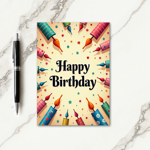 Colorful Geometric Birthday Card