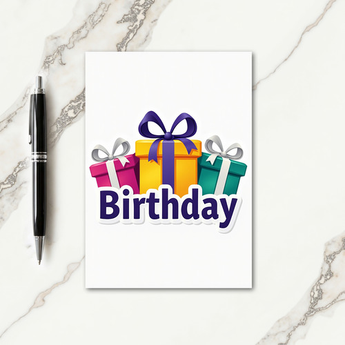 Colorful Gift Boxes Birthday Card