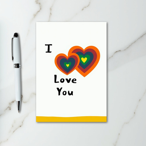 Colorful Hearts Love You Card