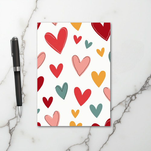 Colorful Hearts Pattern Love Card