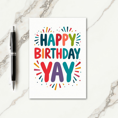 Colorful Letter Art Birthday Card