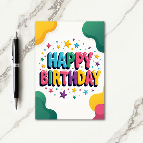 Colorful Letter Birthday Card