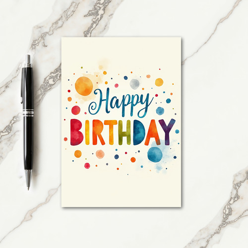 Colorful Lettering Birthday Card