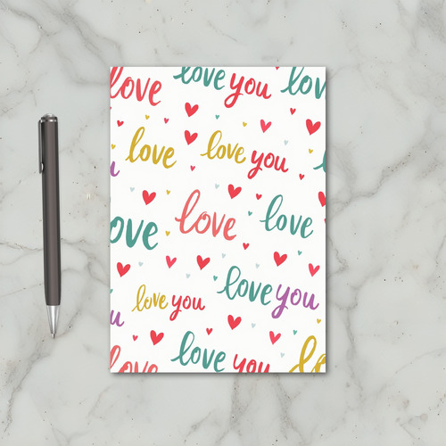Colorful Love You Hearts Card