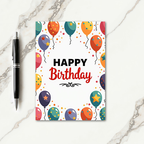 Colorful Orbs Birthday Card