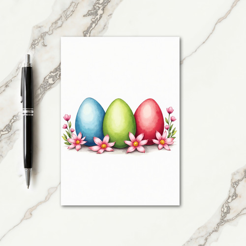 Colorful Ovals Floral Greeting Card