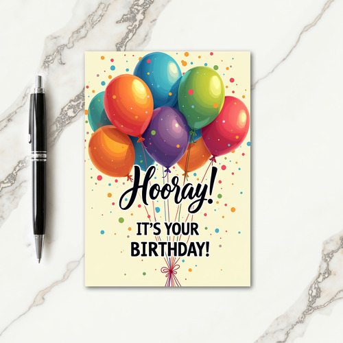 Colorful Party Balloon Card