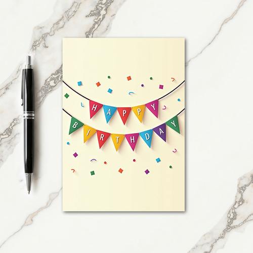 Colorful Pennant Birthday Card