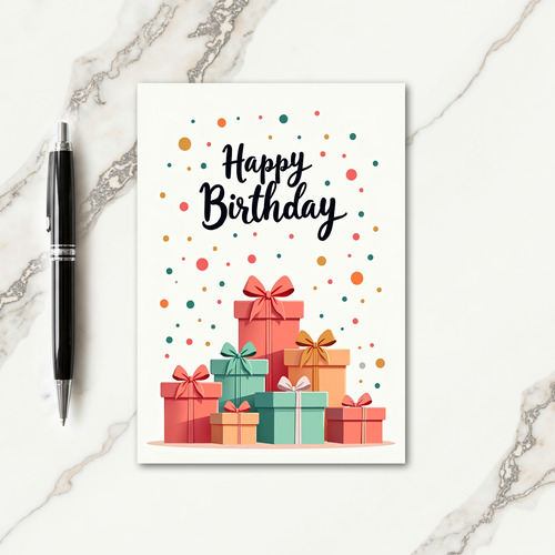 Colorful Presents Birthday Card